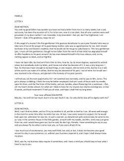PAMELA LETTER X DEAR MOTHER, You and my good father may