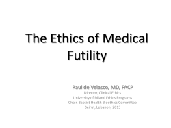 The Ethics of Medical Futility - American University of Beirut