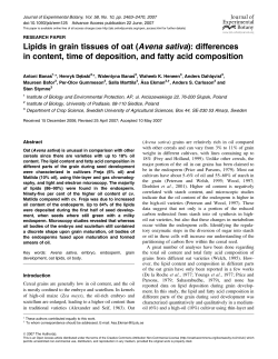 Lipids in grain tissues of oat (Avena sativa): differences in content