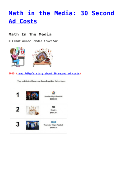 Math in the Media: 30 Second Ad Costs