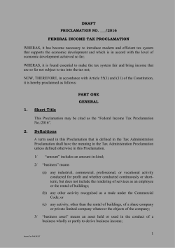 Incom Tax Proclamation - Ethiopian Legal Brief
