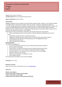 Temporary Customer Service Role Wriggle Dublin