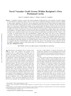 Novel Vascular Graft Grown Within Recipient`s Own Peritoneal Cavity