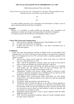 THE NAGALAND LIQUOR TOTAL PROHIBITION