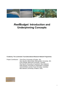 ReefBudget: Introduction and Underpinning Concepts