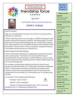 SHERRI`S SCOOP - Friendship Force of Kansas