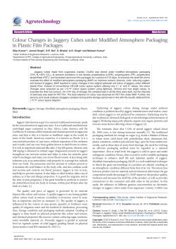 Colour Changes in Jaggery Cubes under Modified Atmosphere