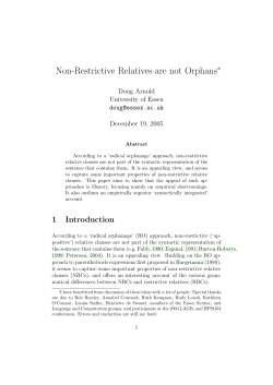 Non-Restrictive Relatives are not Orphans