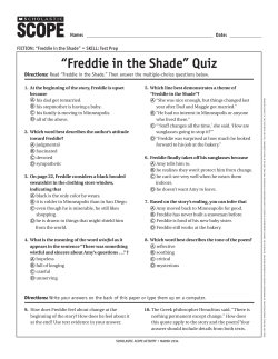 “Freddie in the Shade” Quiz