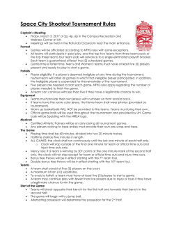Space City Shootout Tournament Rules