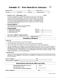 PARTY ROOM RENTAL AGREEMENT