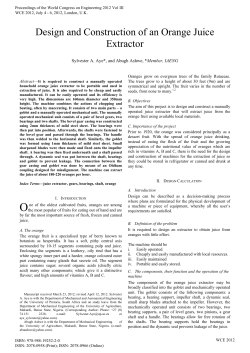 Design and Construction of an Orange Juice Extractor
