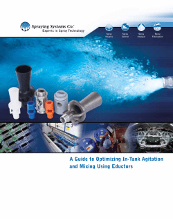 A Guide to Optimizing In-Tank Agitation and Mixing Using Eductors