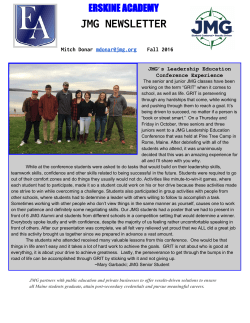 JMG Program Update Fall 2016