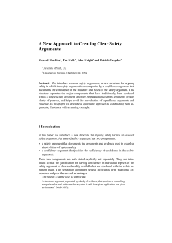 A New Approach to Creating Clear Safety Arguments