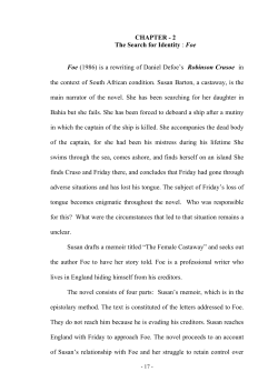 CHAPTER - 2 The Search for Identity : Foe Foe (1986