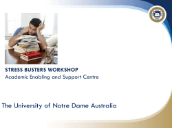 Stress Busters Workshop - University of Notre Dame