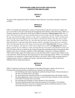 NHEA Constitution and Bylaws - Homeschool