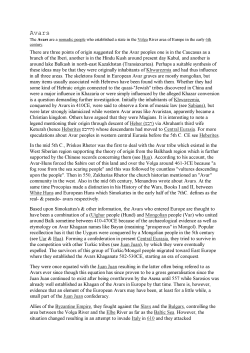 There are three points of origin suggested for the Avar