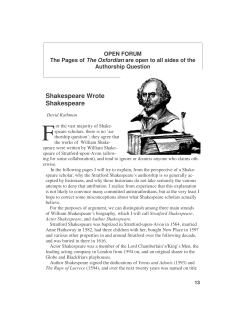 Shakespeare Wrote Shakespeare - Shakespeare Oxford Fellowship