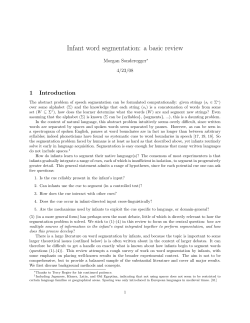 Infant word segmentation: a basic review