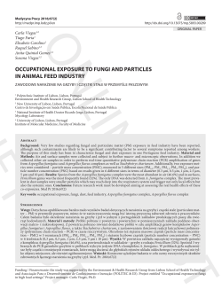 occupational exposure to fungi and particles in animal feed industry