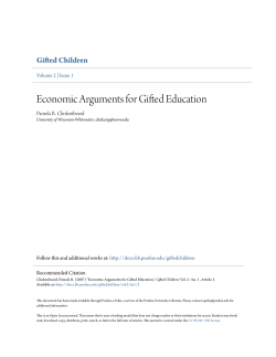 Economic Arguments for Gifted Education - Purdue e-Pubs