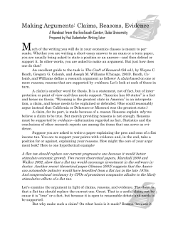 Making Arguments - Duke Economics