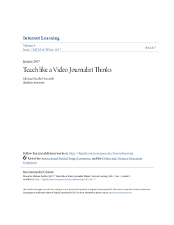Teach like a Video Journalist Thinks