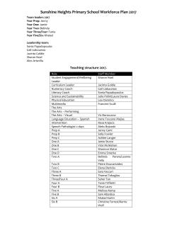 Staff Allocation List 2017 - Sunshine Heights Primary School