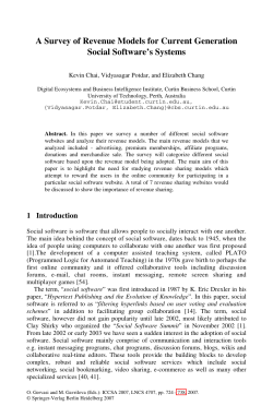 A Survey of Revenue Models for Current Generation Social