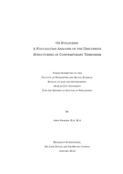 on evildoers: a foucaultian analysis of the - DORAS