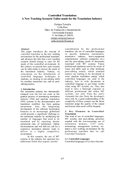 Controlled translation: a new teaching scenario tailor