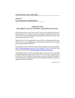Title IV Ecclesiastical Discipline 2006, Amended
