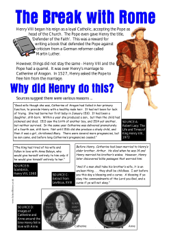 The Break With Rome - Cambridge College Secondary Humanities