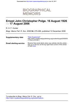 Ernest John Christopher Polge. 16 August 1926