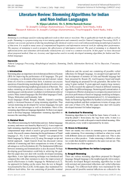 Literature Review: Stemming Algorithms for Indian and Non