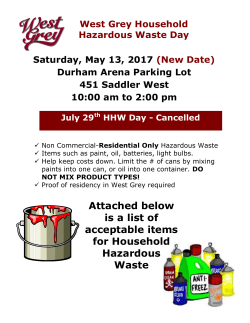 Attached below is a list of acceptable items for Household