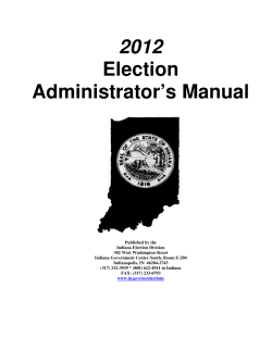 2012 Election Administrator`s Manual