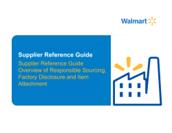 Supplier Reference Guide
