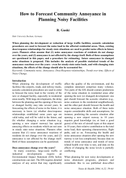 How to Forecast Community Annoyance in Planning Noisy Facilities