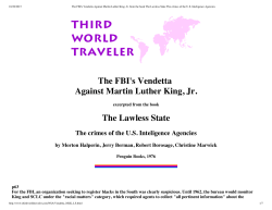 The FBI`s Vendetta Against Martin Luther King, Jr.