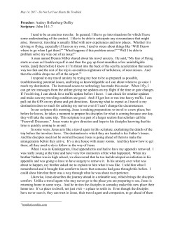 Preacher: Audrey Hollenberg-Duffey Scripture: John 14:1