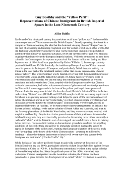 Guy Boothby and the &ldquo;Yellow Peril&rdquo;: Representations of Chinese