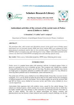 Antioxidant activities of the extracts of the aerial roots of Pothos