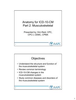 Anatomy for ICD-10-CM Part 2: Musculoskeletal Objectives