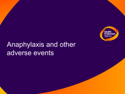 Anaphylaxis and other adverse events