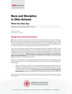 Race and Discipline in Ohio Schools - Kirwan Institute