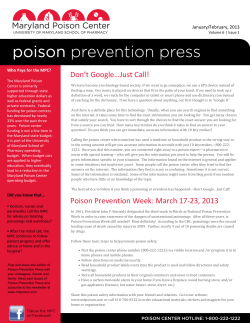 Don`t Google&hellip;Just Call! - Maryland Poison Center