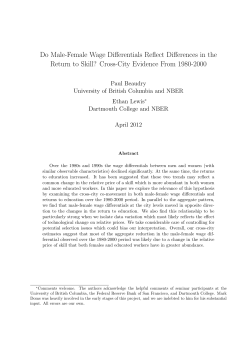 Do Male-Female Wage Differentials Reflect Differences in the